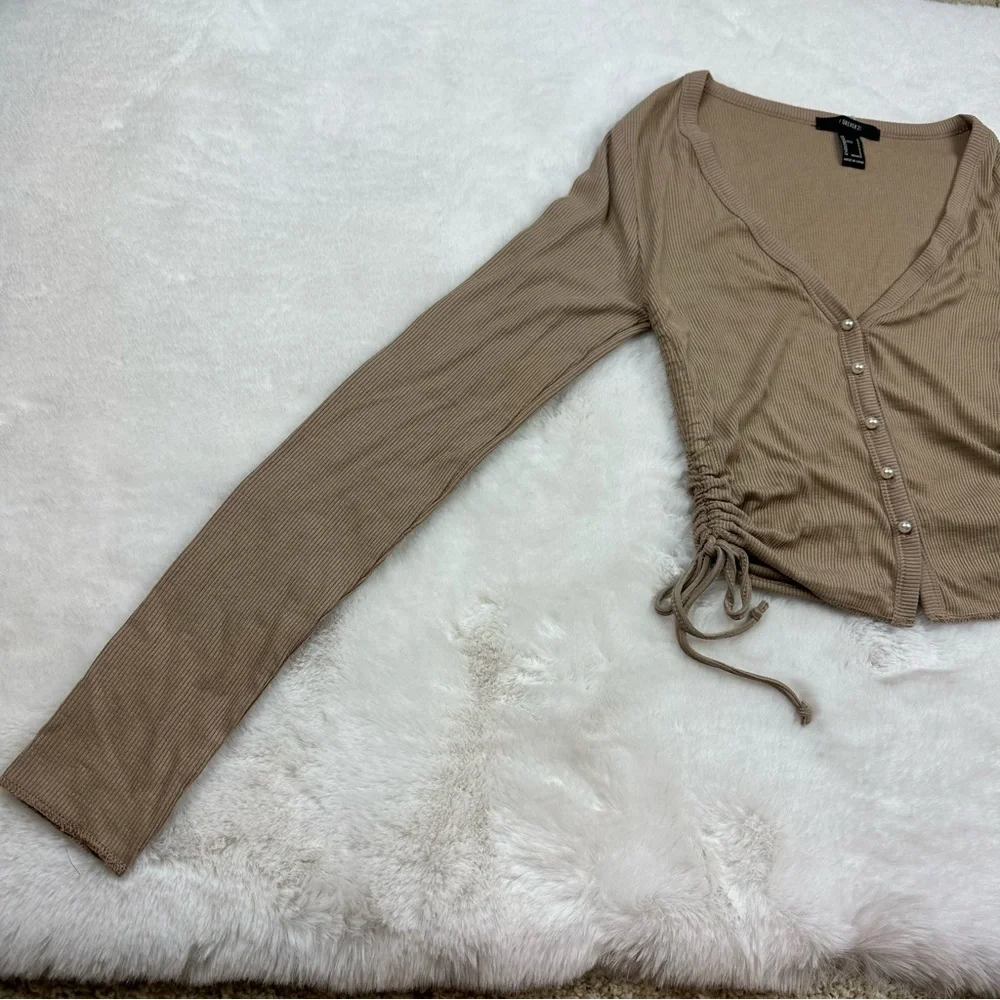 Forever 21 Long Sleeve Ribber Crop Top - Picture 3 of 6